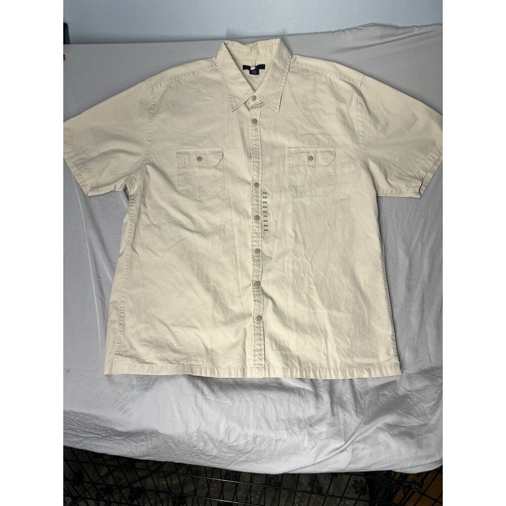 Men's NWT Short Sleeve GAP Standard Fit ‎ XXL Tan Khaki Safari Button Down Shirt